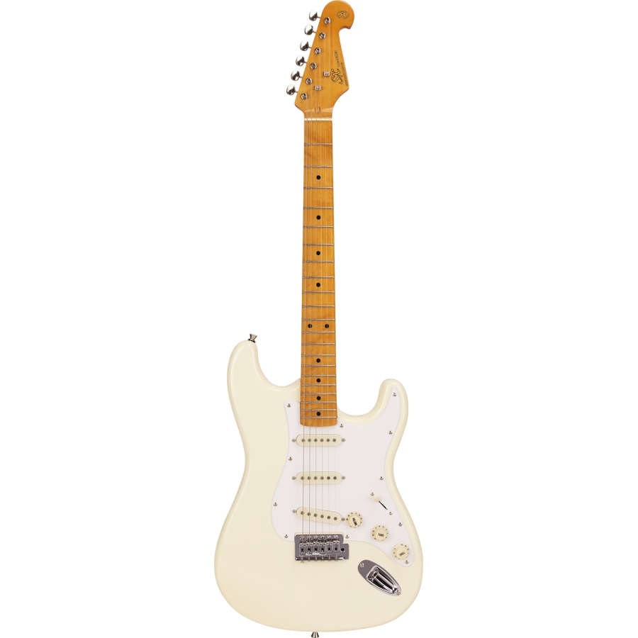 SX Stratocaster Elektro Gitar (Vintage White) 1