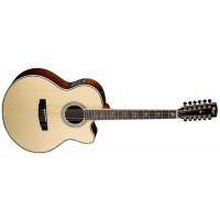 CORT CJ10X12NAT E.AKUSTİK GİTAR, 12 TELLİ JUMBO CUTAWAY, NATÜREL, 