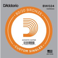 DADDARIO BW024 AKUSTİK TEK TEL, 80/20 BRONZE WOUND, 024, (SOL) 
