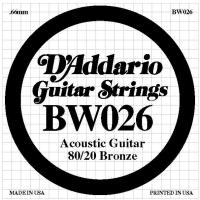 DADDARIO BW026 AKUSTİK TEK TEL,80/20 BRONZE WOUND, 026 , (SOL)