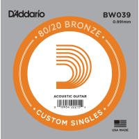 DADDARIO BW039 AKUSTİK TEK TEL, 80/20 BRONZE WOUND, 039, (LA) 