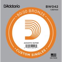 DADDARIO BW042 AKUSTİK TEK TEL, 80/20 BRONZE WOUND, 042, (LA) 