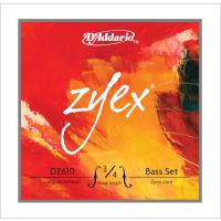 DADDARIO DZ610 3/4M KONTRABAS TEL SETİ, ZYEX, 3/4 SCALE, MEDIUM TENSIO