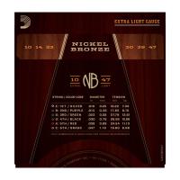 DADDARIO NB1047 AKUSTİK GİTAR TEL SETİ, NICKEL BRONZE, X-LITE, 10-