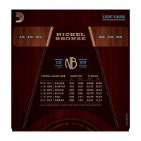 DADDARIO NB1253 AKUSTİK GİTAR TEL SETİ, NICKEL BRONZE,LIGHT, 12-53
