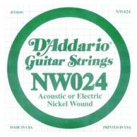 DADDARIO NW024 ELEKTRO VE AKUSTİK TEK TEL, (RE), NİCKEL