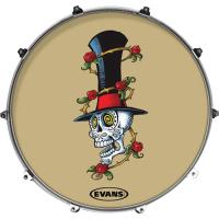 EVANS INK20AMSKULL DERİ 20 MCWHT HYPNO SKULL (NO KICK ÖN DERİ FOTO-GR