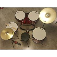 MAXTONE MXC-3017FMR DAVUL SET 5 PCS METALİK KIRMIZI + ZİL + TABURE