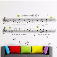 Hediyelik Duvar Sticker Notalı Music is My Life WS-NM