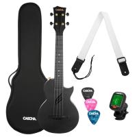 Cascha Carbon Fibre Concert Ukulele Set (Siyah)