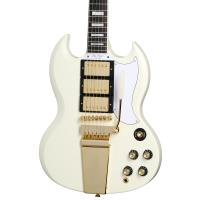 Epiphone 1963 Les Paul SG Custom Maestro Vibrola Elektro Gitar (Classic White)