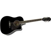 Epiphone AJ-220SCE Solid Top Elektro Akustik Gitar (Ebony)