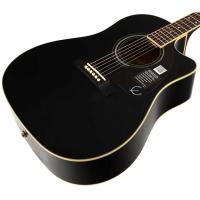 Epiphone AJ-220SCE Solid Top Elektro Akustik Gitar (Ebony)