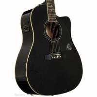 Epiphone AJ-220SCE Solid Top Elektro Akustik Gitar (Ebony)