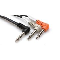 HOSA 1/4'' TRS (M) <-> Dual 1/4'' TS (M) 90 derece eğimli Insert kablo, 1 mt.