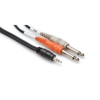 HOSA 3.5 mm. TRS (M) <-> Dual 1/4'' TS (M) Stereo Breakout kablo, 90 cm.