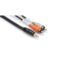HOSA 3.5 mm. TRS (M) <-> Dual RCA (M) Stereo Breakout kablo, 3 Mt.