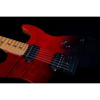 Jet JS-1000 Vulcano HH Elektro Gitar (Flamed Transparent Red)