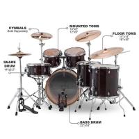 Ludwig Evolution Maple LCEM622XTB Trans Black Shell Set Bateri (10-12-14-14-16-22)