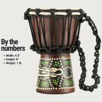 Meinl HDJ6-XXS African Style XX-Small Djembe (Dark Brown)