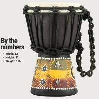 Meinl HDJ7-XXS African Style XX-Small Djembe (Black Gecko Design)
