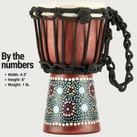 Meinl HDJ8-XXS African Style XX-Small Djembe (Red Flower Desing)