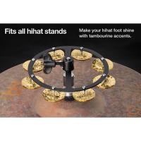 Meinl HTHH1B-BK Hihat 1 Row Hammered Brass Jingles Tamburin (Siyah)