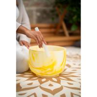 Meinl Sonic Energy 10" Marble Crystal Singing Bowl (E4, Yellow, 432 Hz, Solarplexus Chakra)