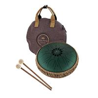Meinl Sonic Energy 10" Medium Octave Steel Tongue Drum (F# Minor, 8 Notes, 432 Hz, Dark Green)