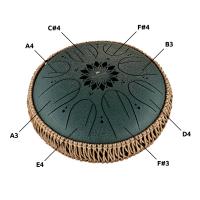 Meinl Sonic Energy 10" Medium Octave Steel Tongue Drum (F# Minor, 8 Notes, 432 Hz, Dark Green)