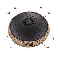 Meinl Sonic Energy 10" Medium Octave Steel Tongue Drum (B Minor, 8 Notes, 432 Hz, Black)