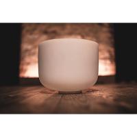 Meinl Sonic Energy 10" white-frosted Crystal Singing Bowl (D4, 432 Hz, Sacral Chakra)