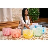 Meinl Sonic Energy 7-Parça Marble Crystal Singing Bowl Chakra Set (B4, A4, G4, F4, E4, D4, C4, 432 Hz)