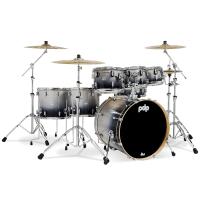 PDP Drums Concept Akçaağaç 7-Parça 22" Akustik Davul (Silver - Black Sparkle Fade)