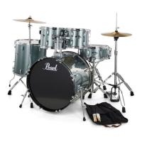 PEARL RS525SC/C706 - Roadshow Charcoal Metallic 5 Parça (22B/10T/12T/16F/14S) Aksamlı & Zilli Akustik Davul Seti
