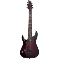 Schecter Omen Elite-7 Multiscale 7 Telli Solak Elektro Gitar (Black Cherry Burst)
