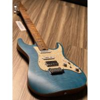 Soloking MS-1 Classic Flat Top FMN Roasted Flame Maple Neck in Jeans Pacific Blue W/Gigbag