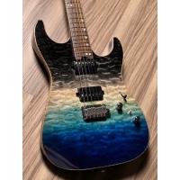 Soloking MS-1 Custom 24 HH Quilt with Rosewood FB in Ocean Storm Double Wipeout JESCAR W/Gigbag