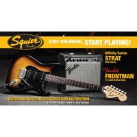 Stop Dreaming Start Playing! Set: Affinity Strat HSS Fender Frontman 15G Amp, Brown Sunburst