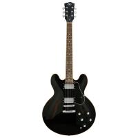 SX SEL6BK Semi Hollow 335 Style Elektro Gitar (Black)