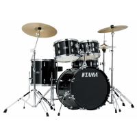 TAMA SG50H6C-BK - Stagestar Black 5 Parça (20B/10T/12T/14F/14S) Aksamlı & Zilli Akustik Davul Seti