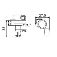 VALENCIA BMH7105BKR4 BAS GİTAR KULAĞI SİYAH, 4 SAĞ, 1/22 TUR