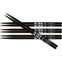 VICFIRTH P5AB.3-5AB.1 BAGET (3+1 ÇİFT), 5A WOOD BLACK PAINTED, HICKORY, 