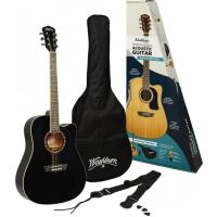Washburn AD5CEB Siyah Elektro Akustik Gitar Paketi