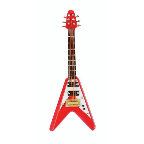 Agifty Kırmızı V Elektro Gitar Magnet (10 Cm)