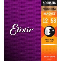 Elixir 16052 Nanoweb Phosphor Bronze Akustik Gitar Teli (12-53)