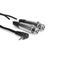 HOSA 3.5 mm. 90 derece TRS (M) <-> Dual XLR (F) Stereo Breakout kablo, 60 cm.