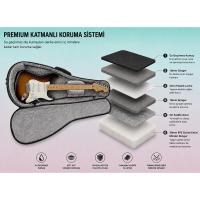 Solid Case Elektro Gitar Premium Gigbag (Siyah-Gri) Solid Case Elektro Gitar Premium Gigbag (Siyah-Gri)